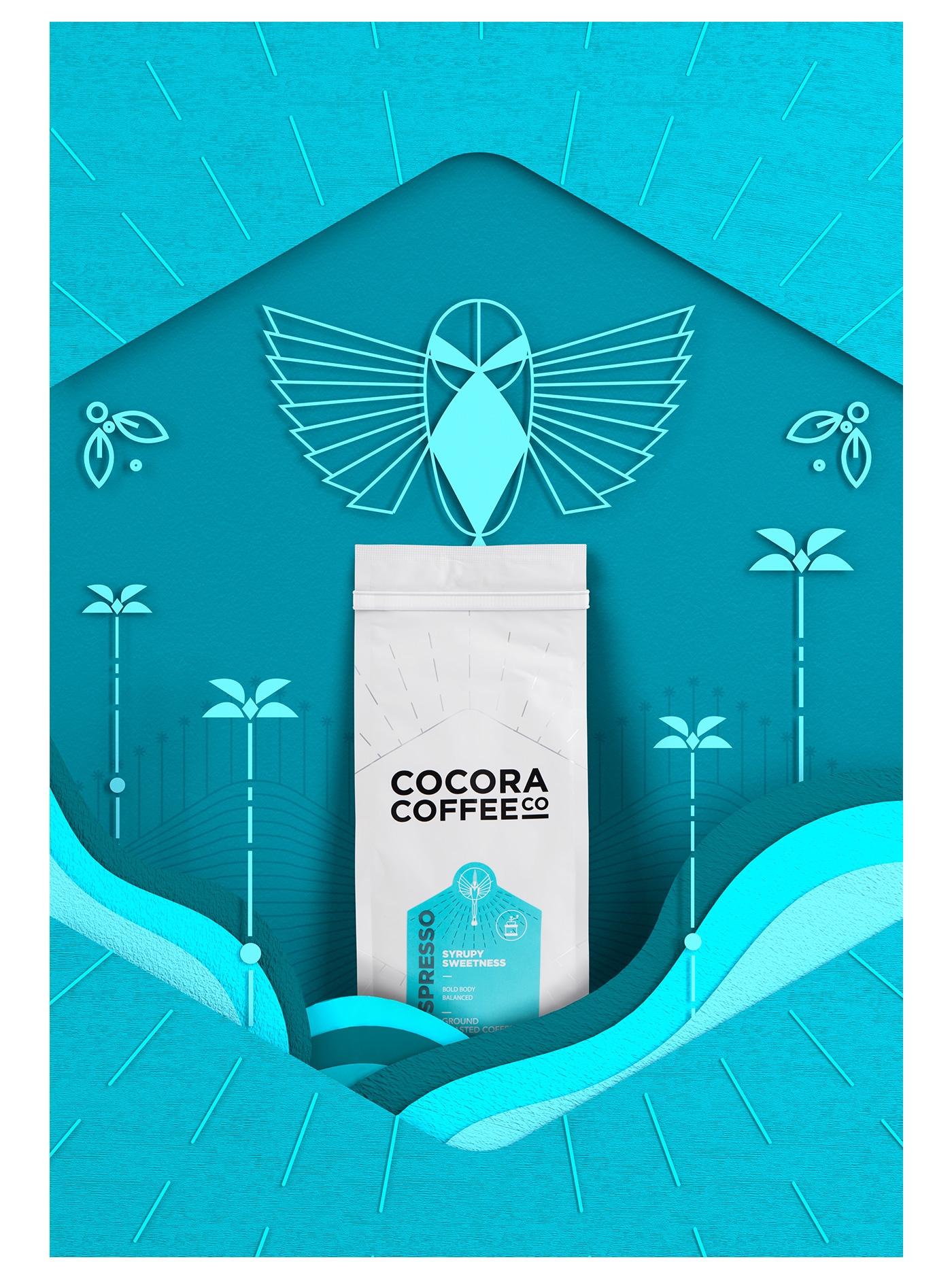 為一個咖啡杯,一個街角咖啡店,做整體的品牌包裝設計